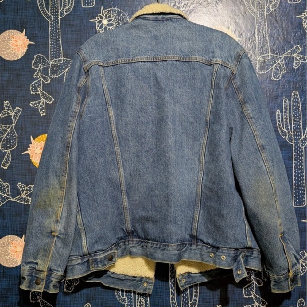 Levi's Sherpa Lined Denim Trucker Jacket Men's XL - Picture 6 of 9
